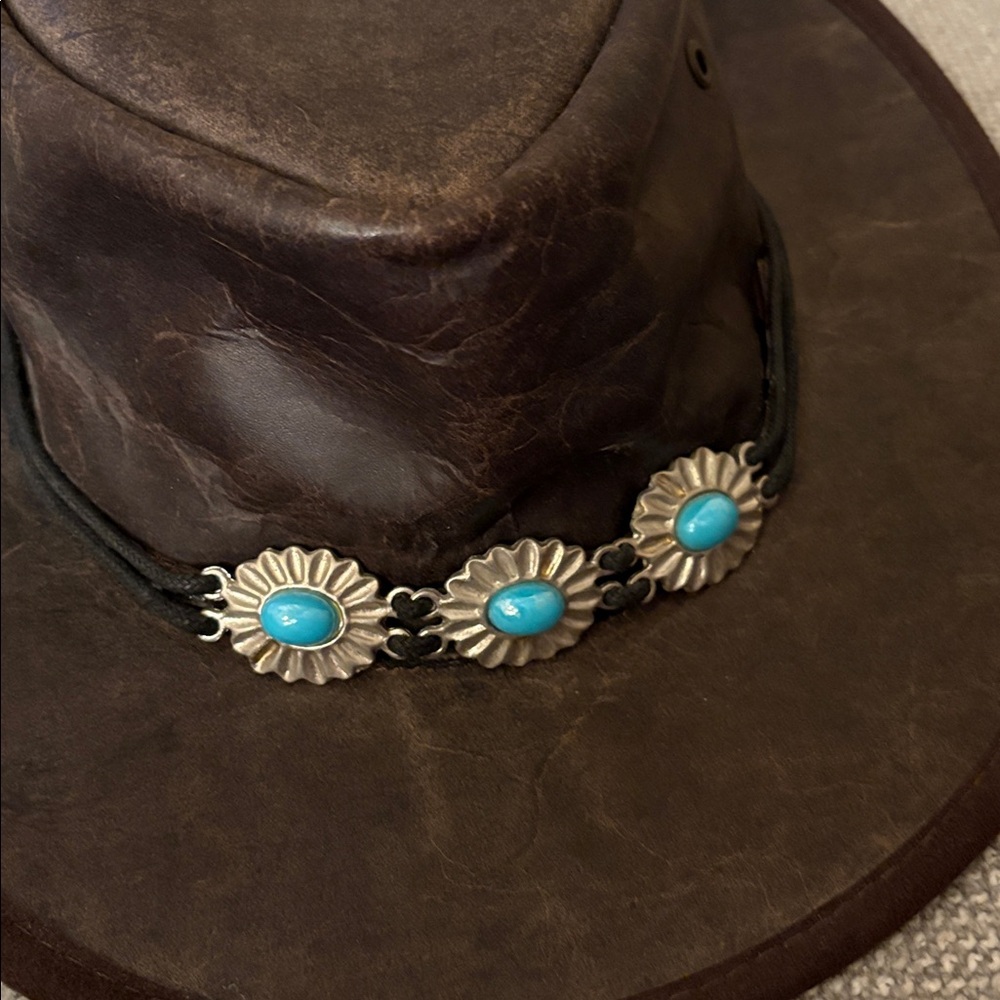 Barmah Hats- Australia - Brown Leather Hat- Size M-NFS so not buy- reserved